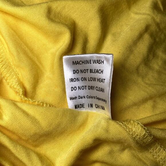 Comfy Yellow Jersey Dress with Pockets - Flowy Style - Picture 5 of 5